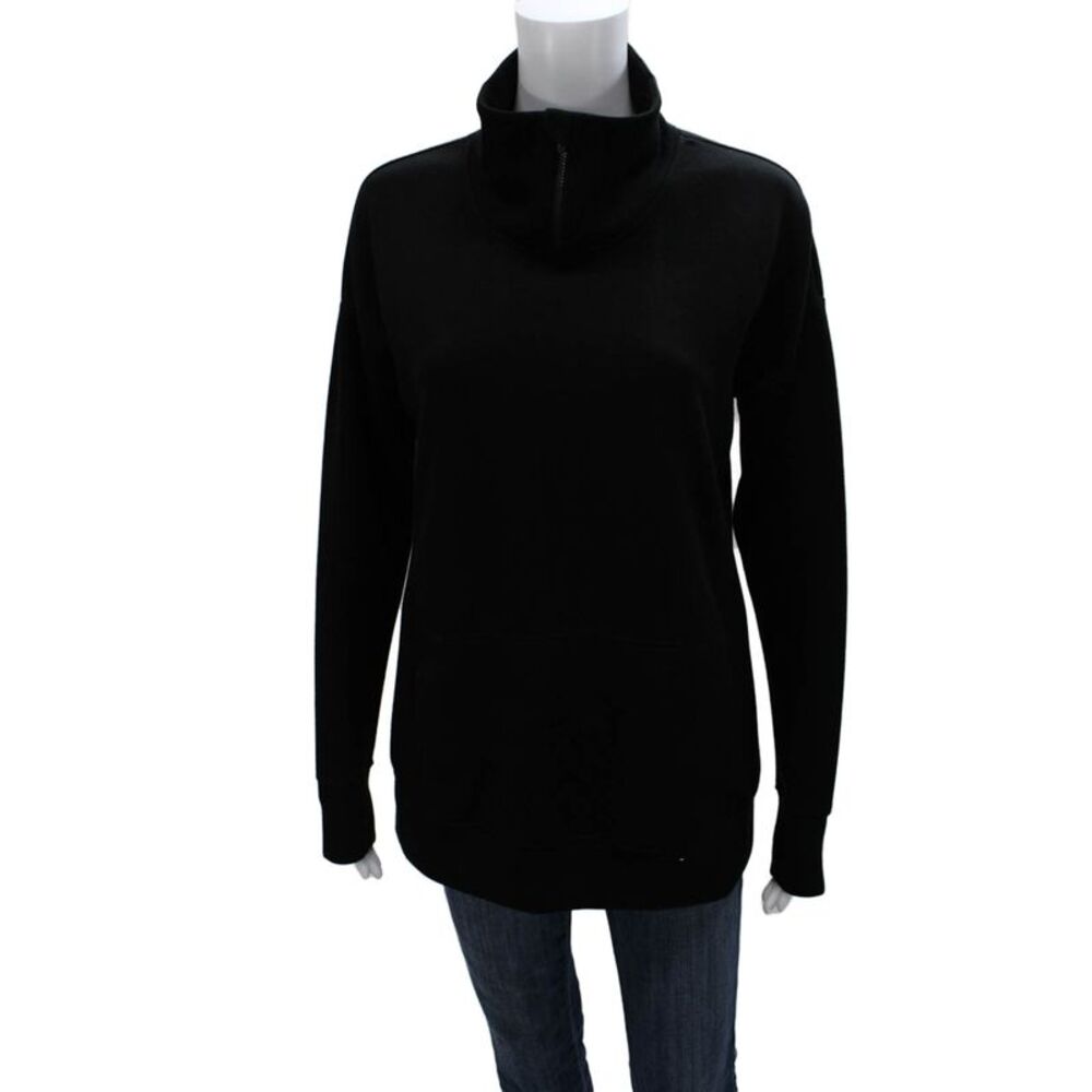 Gaiam Women Pullover Black High Neck Cotton Long Sleeve Size S